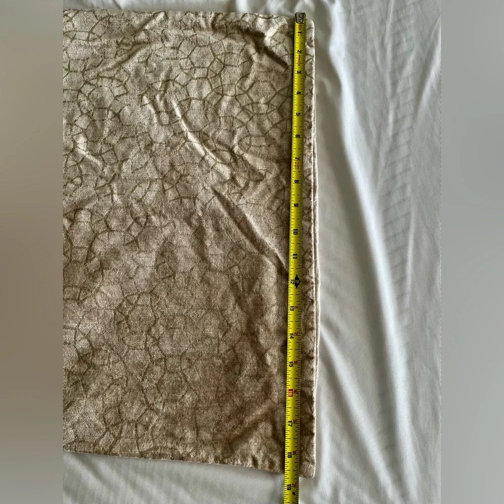 West Elm Geometric Beige/Gold Pillowcases (2)